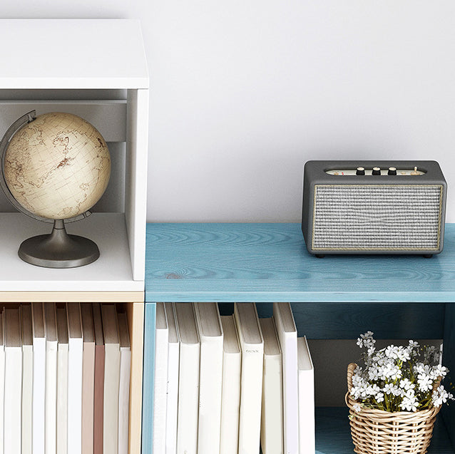 Scandinavian Style Bookshelf 11"H Wood Bookcase for Home Office