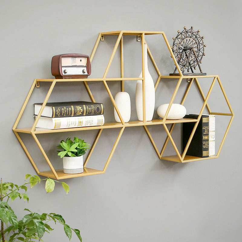 Industrial Metal Bookcase Floating 48.5"L Bookcase for Home Office