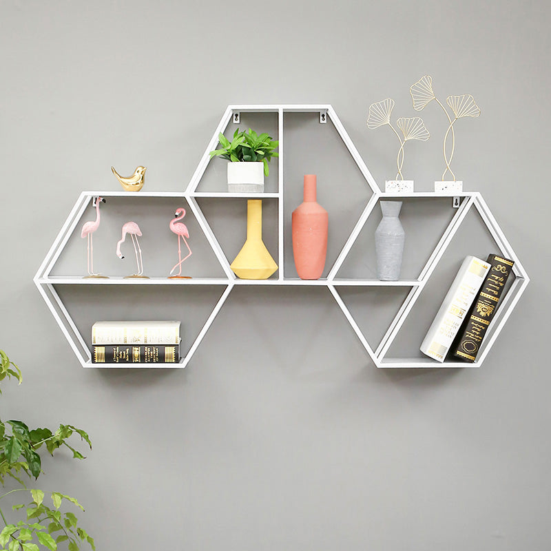 Industrial Metal Bookcase Floating 48.5"L Bookcase for Home Office