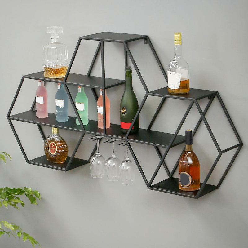 Industrial Metal Bookcase Floating 48.5"L Bookcase for Home Office