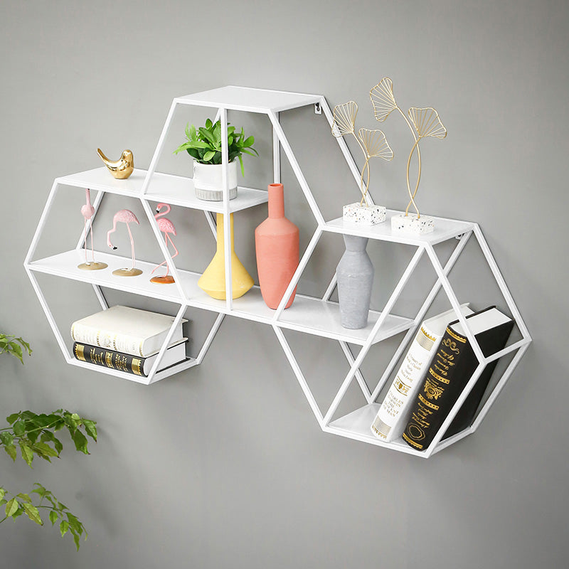 Industrial Metal Bookcase Floating 48.5"L Bookcase for Home Office