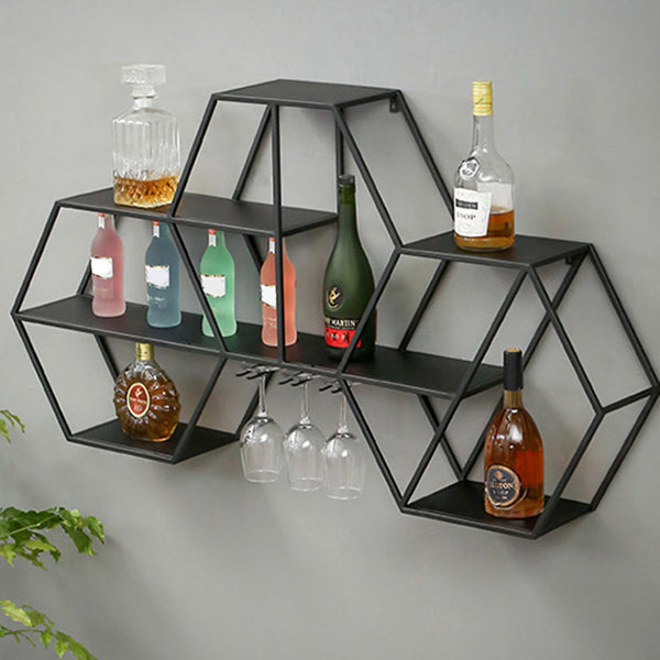 Industrial Metal Bookcase Floating 48.5"L Bookcase for Home Office