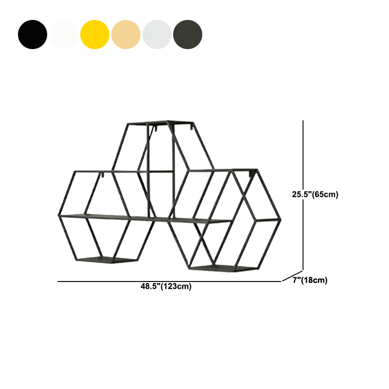 Industrial Metal Bookcase Floating 48.5"L Bookcase for Home Office