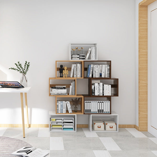 Open Back Modern Style Bookshelf 18"L Engineer Wood Bookshelf for Home Office