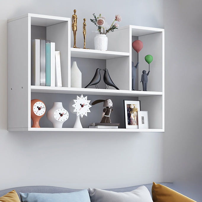 Wall Mounted Bookshelf Scandinavian Style Bookcase for Home Study Room