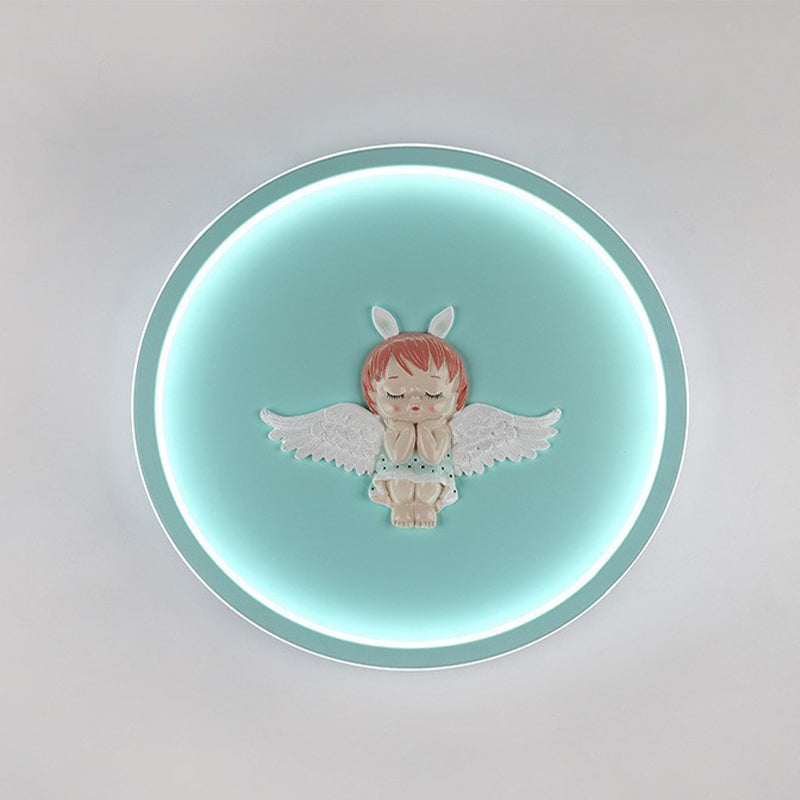 Round Flush Light Fixtures Modern Style Metal 1 Light Flush Ceiling Light