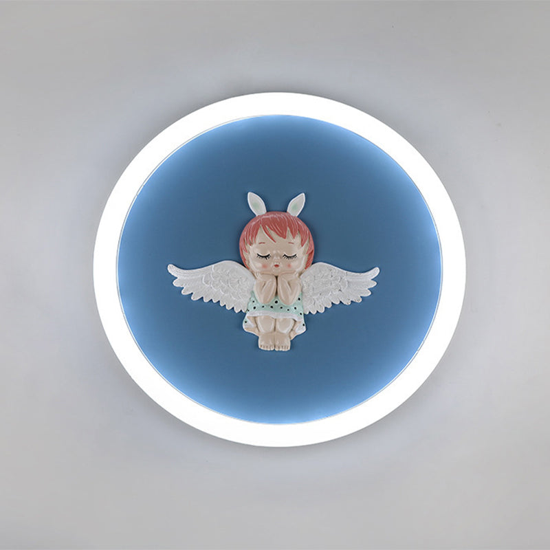 Round Flush Light Fixtures Modern Style Metal 1 Light Flush Ceiling Light