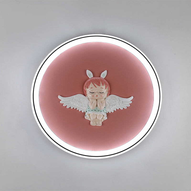 Round Flush Light Fixtures Modern Style Metal 1 Light Flush Ceiling Light