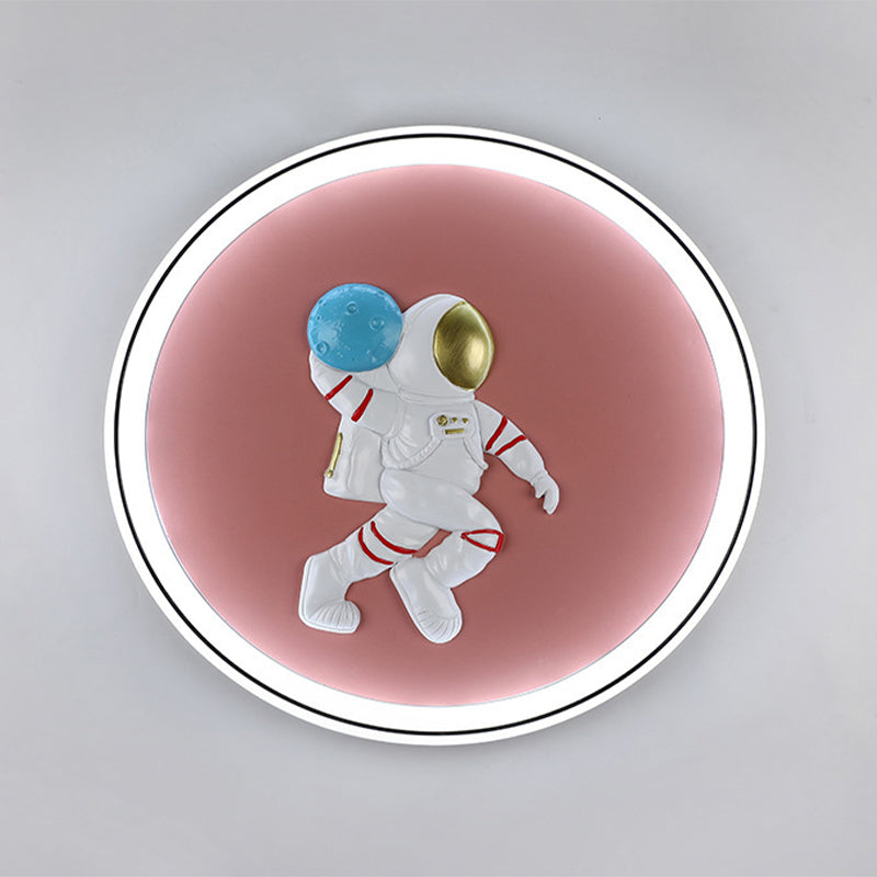 Round Flush Light Fixtures Modern Style Metal 1 Light Flush Ceiling Light