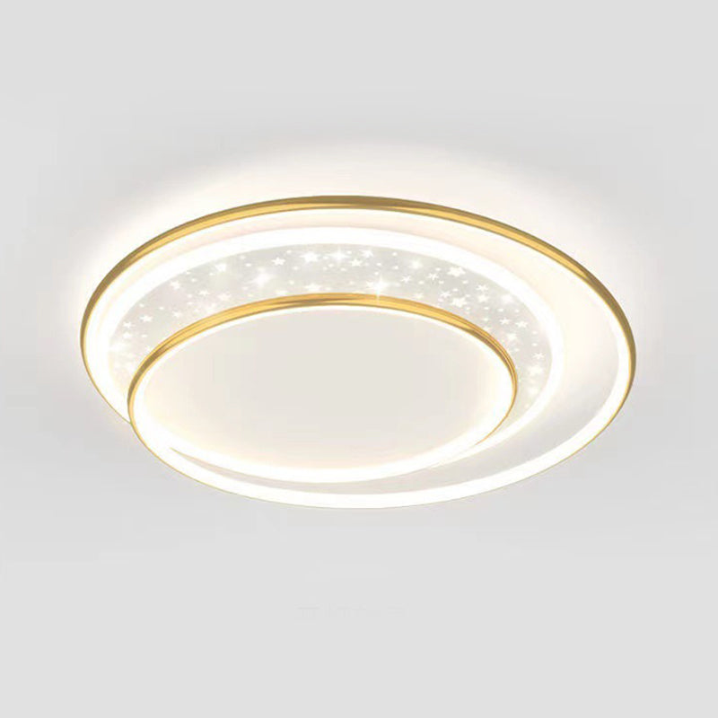 Ring Flush Light Fixtures Modern Style Metal 1 Light Flush Mount Lighting