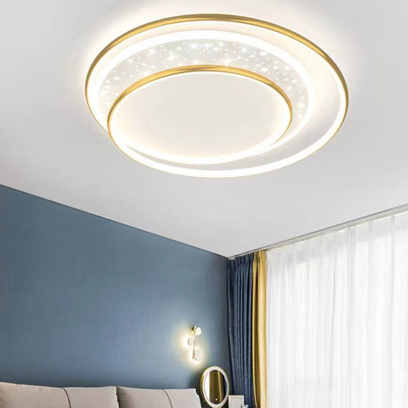 Ring Flush Light Fixtures Modern Style Metal 1 Light Flush Mount Lighting