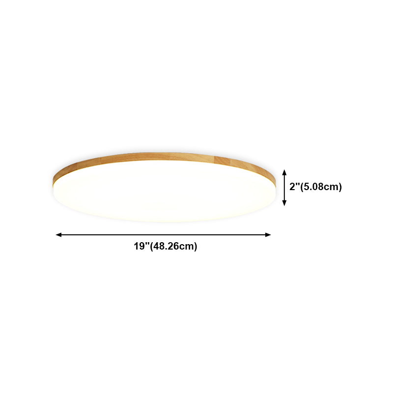 Modern Style Circle Shape Ceiling Lighting Wood 1 Light Ceiling Light for Living Room