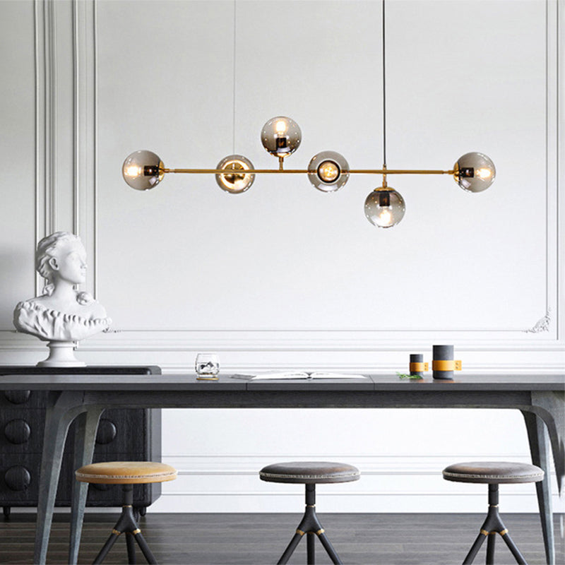 Modern Adjustable Length Hanging Light Globe Glass Pendant Light for Kitchen