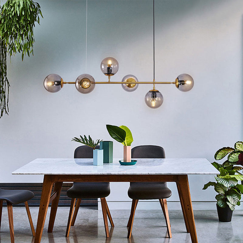 Modern Adjustable Length Hanging Light Globe Glass Pendant Light for Kitchen