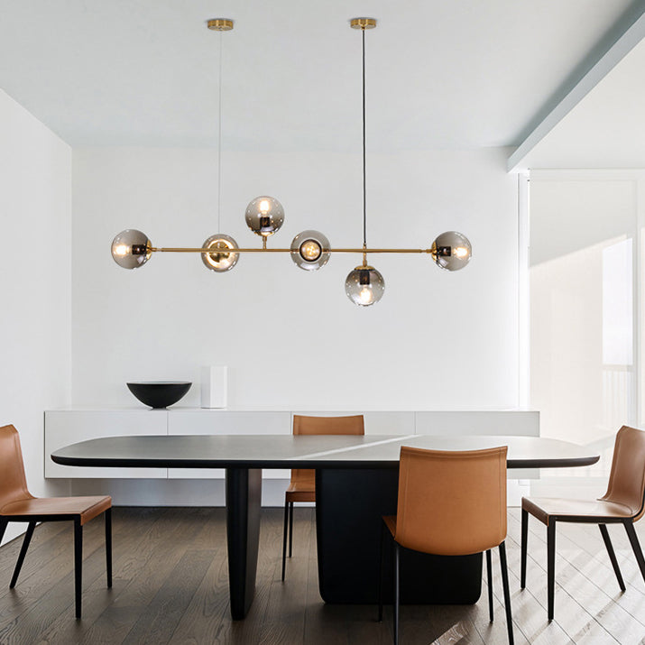 Modern Adjustable Length Hanging Light Globe Glass Pendant Light for Kitchen