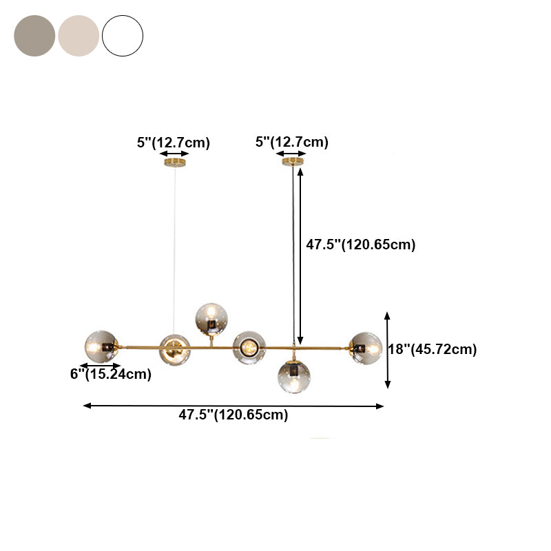 Modern Adjustable Length Hanging Light Globe Glass Pendant Light for Kitchen