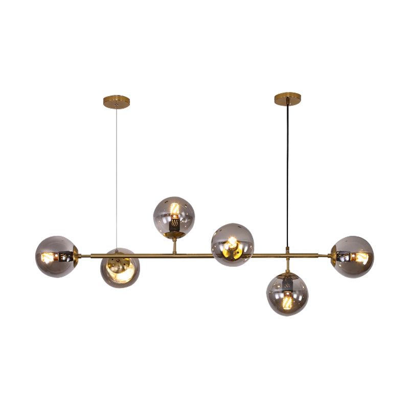 Modern Creative Style Pendant Lamp 6-Light Round Glass Island Light Fixture