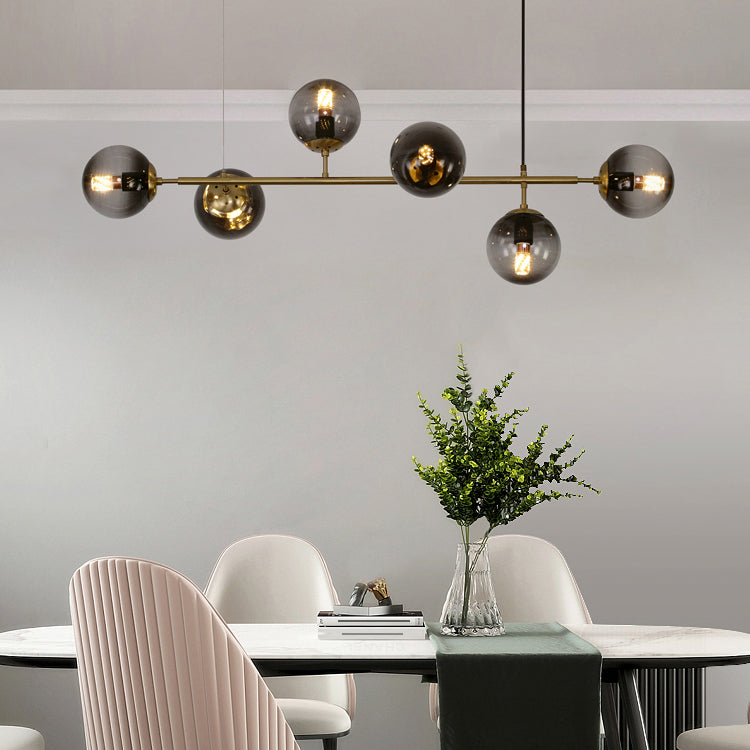 Modern Creative Style Pendant Lamp 6-Light Round Glass Island Light Fixture