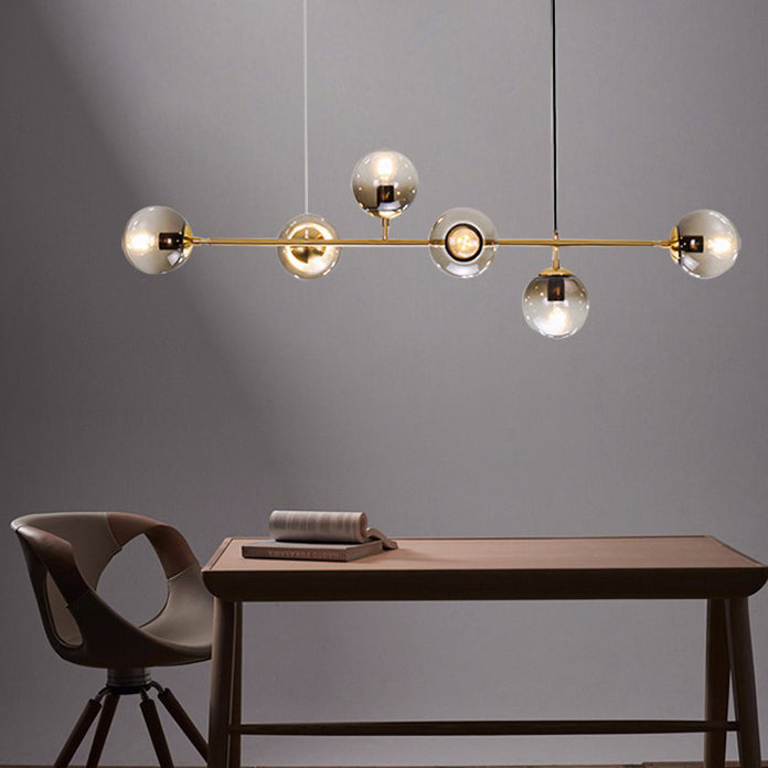 Modern Creative Style Pendant Lamp 6-Light Round Glass Island Light Fixture