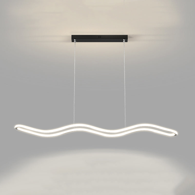 Modern Creative Style Hanging Lamp Linear Metal Island Light Fixture for Kitchen