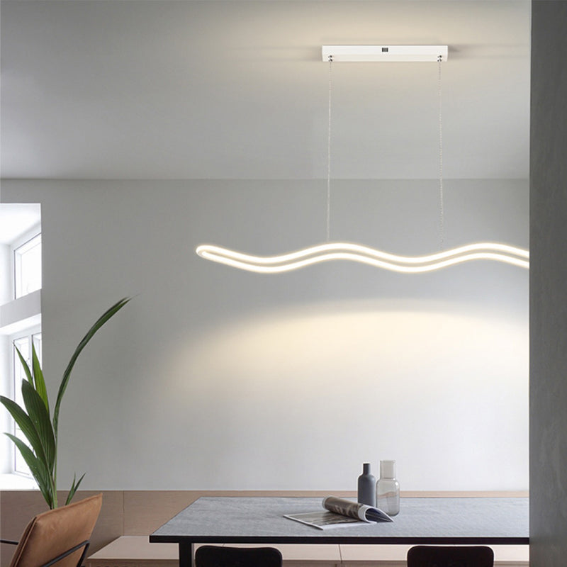 Modern Creative Style Hanging Lamp Linear Metal Island Light Fixture for Kitchen