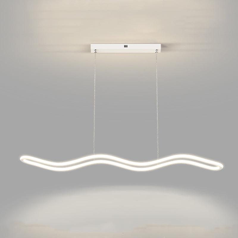 Modern Creative Style Hanging Lamp Linear Metal Island Light Fixture for Kitchen