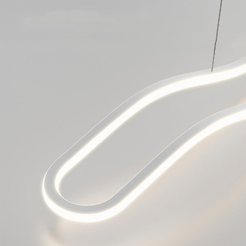 Modern Creative Style Hanging Lamp Linear Metal Island Light Fixture for Kitchen