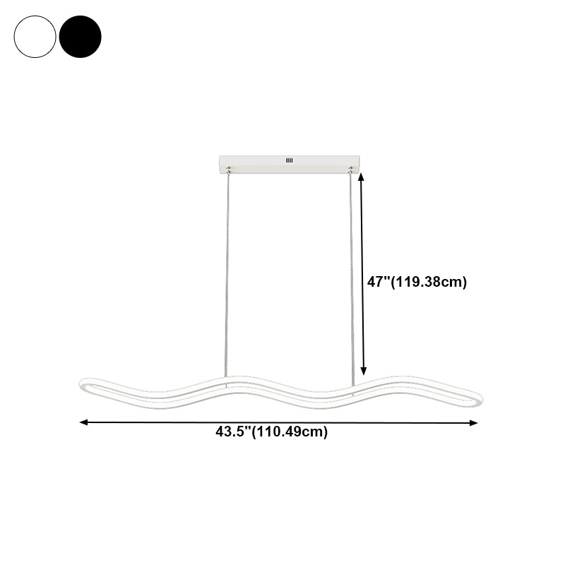 Modern Creative Style Hanging Lamp Linear Metal Island Light Fixture for Kitchen