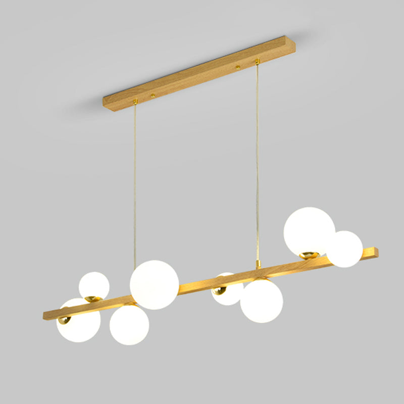 Contemporary Adjustable Length Hanging Light Globe Glass Pendant Light for Kitchen