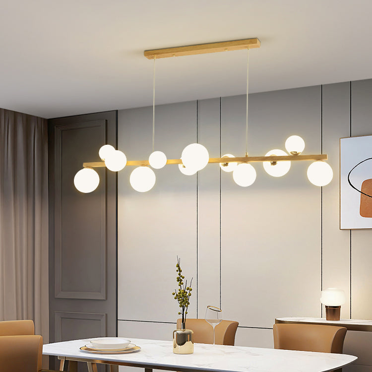 Contemporary Adjustable Length Hanging Light Globe Glass Pendant Light for Kitchen