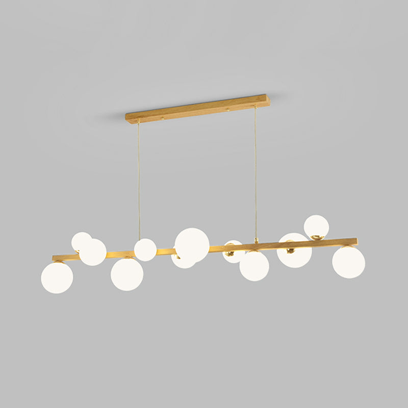 Contemporary Adjustable Length Hanging Light Globe Glass Pendant Light for Kitchen