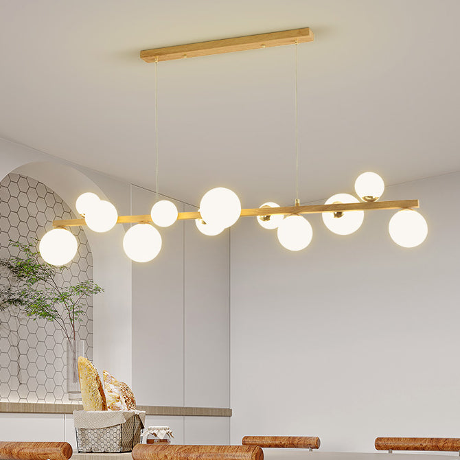 Contemporary Adjustable Length Hanging Light Globe Glass Pendant Light for Kitchen