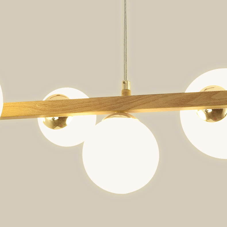 Contemporary Adjustable Length Hanging Light Globe Glass Pendant Light for Kitchen