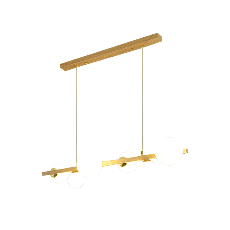 Contemporary Adjustable Length Hanging Light Globe Glass Pendant Light for Kitchen