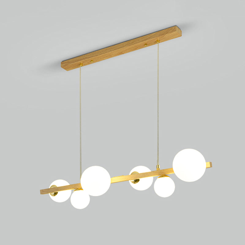 Contemporary Adjustable Length Hanging Light Globe Glass Pendant Light for Kitchen