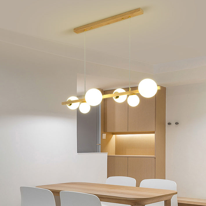 Contemporary Adjustable Length Hanging Light Globe Glass Pendant Light for Kitchen