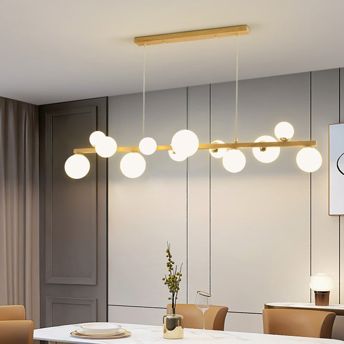 Contemporary Adjustable Length Hanging Light Globe Glass Pendant Light for Kitchen