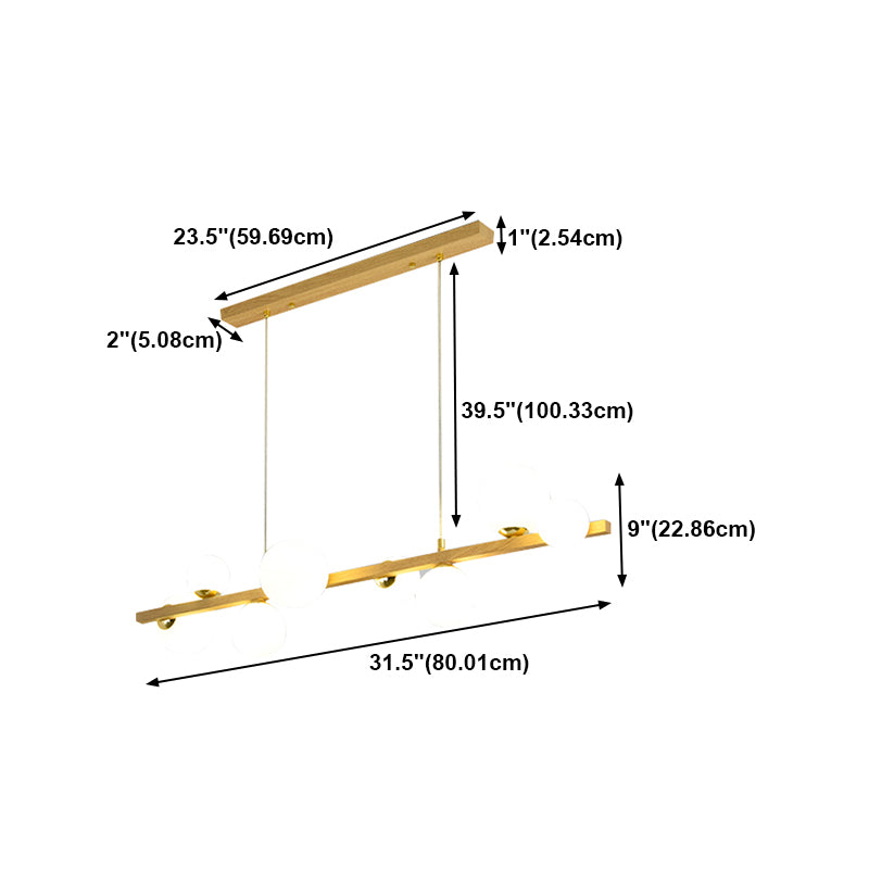 Contemporary Adjustable Length Hanging Light Globe Glass Pendant Light for Kitchen