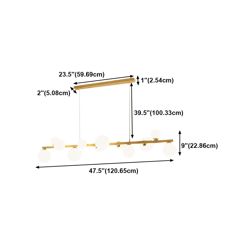 Contemporary Adjustable Length Hanging Light Globe Glass Pendant Light for Kitchen