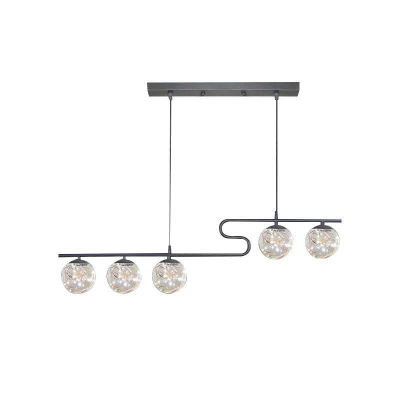 Modern LED Hanging Light Glass Round Island Light Fixture for Kitchen