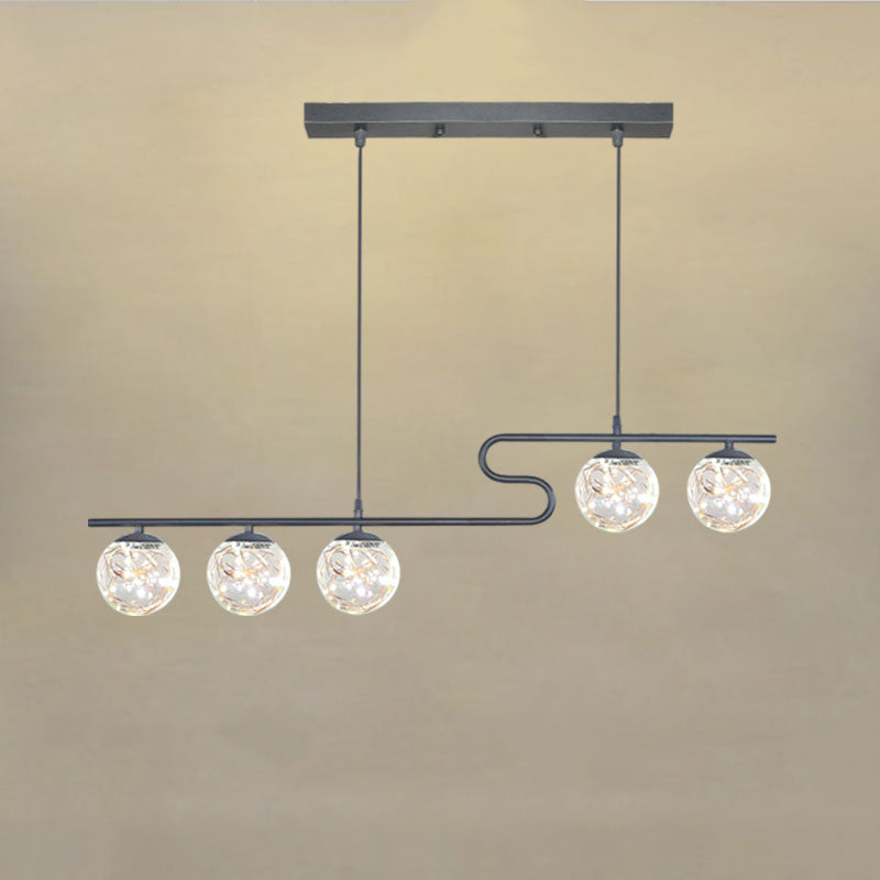 Modern LED Hanging Light Glass Round Island Light Fixture for Kitchen