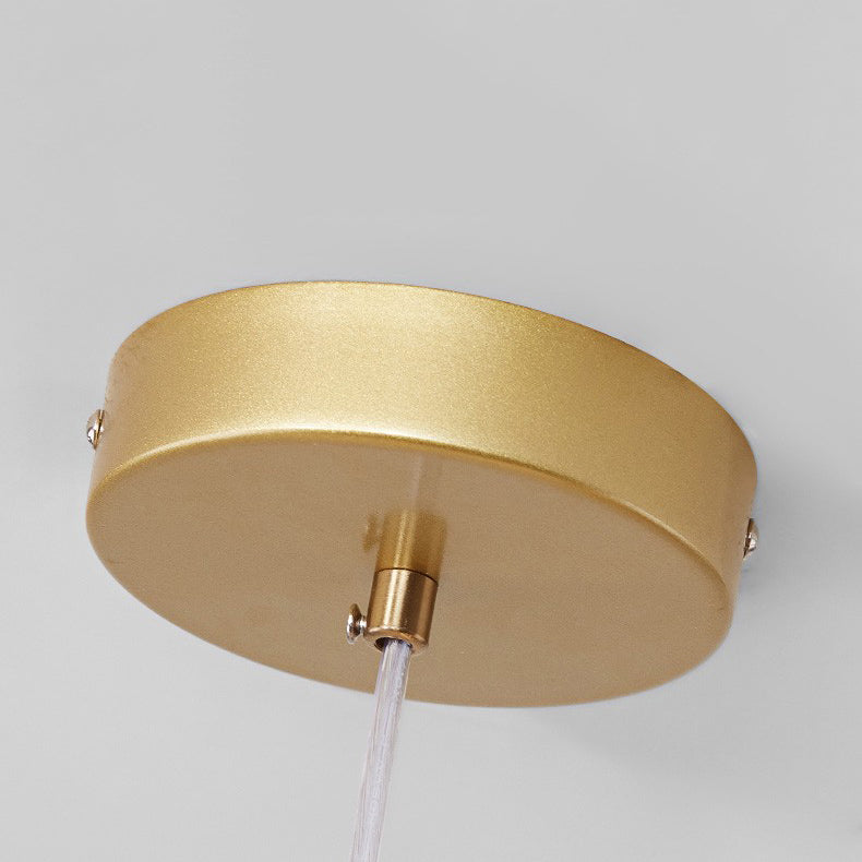 Modern Metal Ceiling Light Ball Shape Pendant Lamp with Glass Shade for Living Room