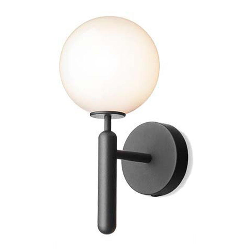 Modern Style Spherical Shape Wall Sconce Glass 1 Light Sconces for Bedside