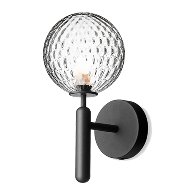 Modern Style Spherical Shape Wall Sconce Glass 1 Light Sconces for Bedside