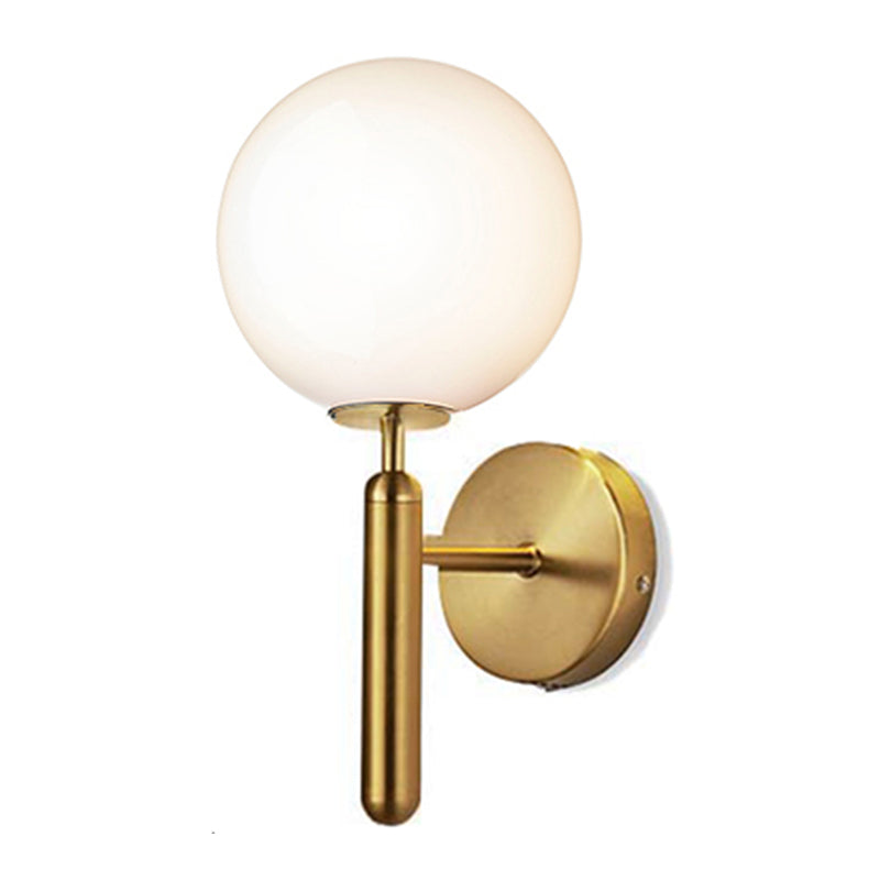 Modern Style Spherical Shape Wall Sconce Glass 1 Light Sconces for Bedside