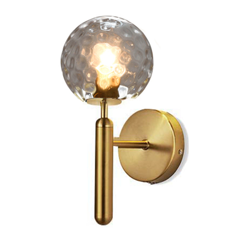 Modern Style Spherical Shape Wall Sconce Glass 1 Light Sconces for Bedside