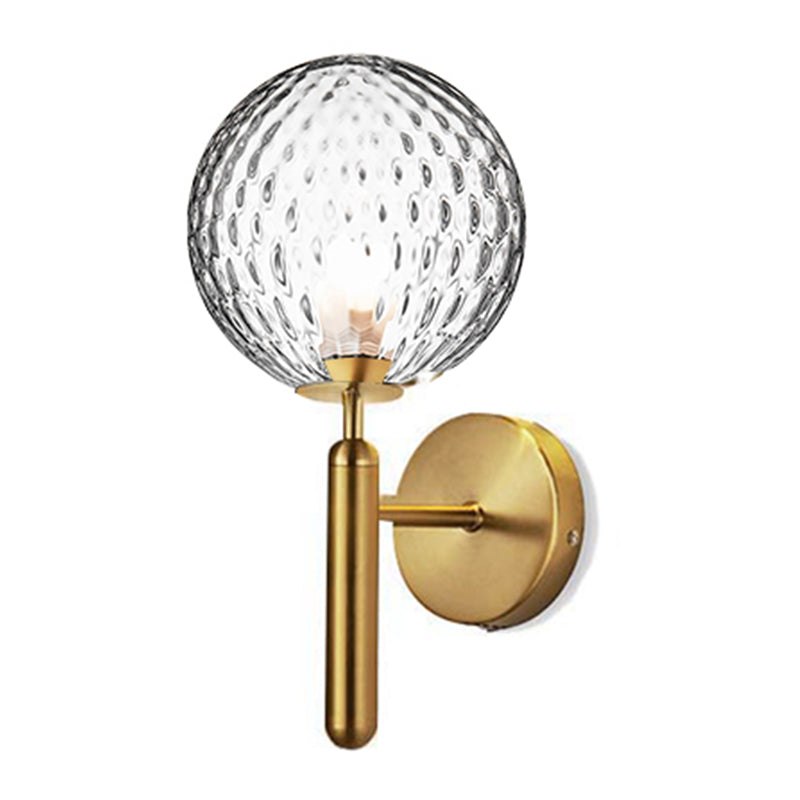 Modern Style Spherical Shape Wall Sconce Glass 1 Light Sconces for Bedside