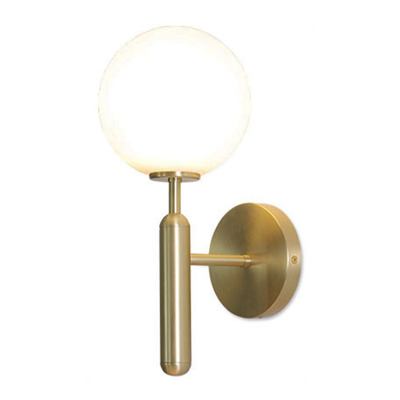 Modern Style Spherical Shape Wall Sconce Glass 1 Light Sconces for Bedside
