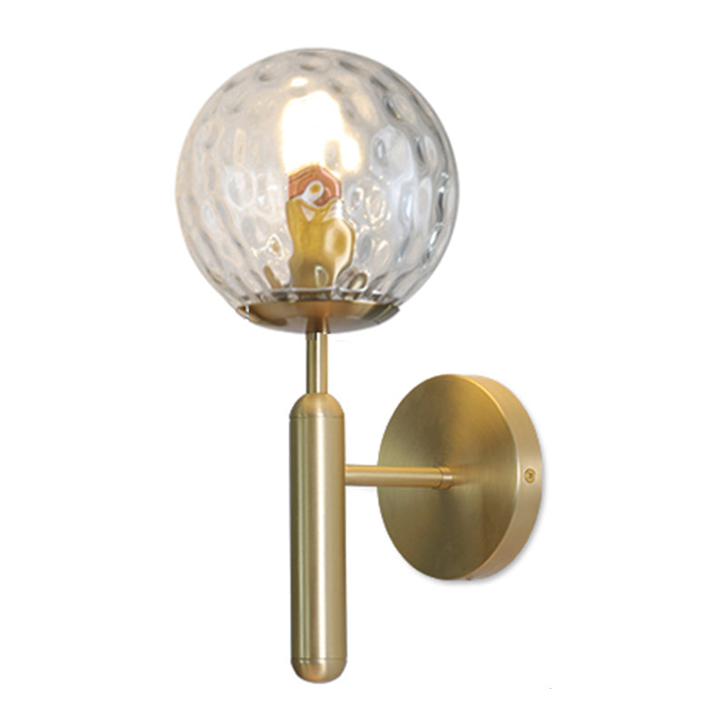 Modern Style Spherical Shape Wall Sconce Glass 1 Light Sconces for Bedside