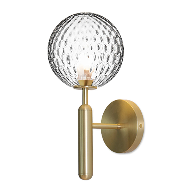 Modern Style Spherical Shape Wall Sconce Glass 1 Light Sconces for Bedside